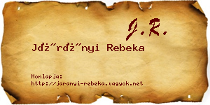 Járányi Rebeka névjegykártya